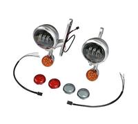 Voseto Moto Faro Para Electra Para Street Para Glide Para FLHX Para Road King 97-13 Soporte Carcasa Luz Antiniebla Auxiliar Para Faro LED Señal Giro Motocicleta Faros Delanteros(B color)