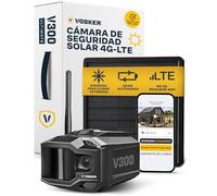 Vosker V300 Ultimate Cámara de Seguridad Exterior Autónoma 4G-LTE | Banco de Energía Solar Externo de Alta Capacidad de 15.000 mAh | Tarjeta SIM Incluida | No Necesita WiFi | Transmisión en Directo