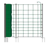 VOSS.farming Malla eléctrica para ovejas y Cabras farmNET, Rollo de 50m de Longitud y 108cm de Altura, 20 Postes con Punta Doble y Kit de reparación, Color Verde