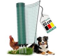 VOSS.farming Malla para Aves, Valla para jardín Universal Classic 20 m, 80 cm, 12 Postes, Verde