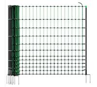 VOSS.farming Malla para gallinas “farmNET”, Rollo de 25m de Longitud y 112cm de Altura, 9 Postes con Punta Doble y Kit de reparación, Verde, no electrificable