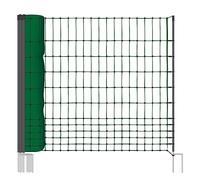 VOSS.farming Red para gallinas “farmNET”, Rollo de 50m de Longitud y 112cm de Altura, 16 Postes con Punta Doble y Kit de reparación, Verde, no electrificable