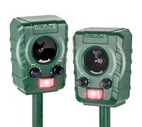 VOSS.sonic Ahuyentador ultrasónico de Animales 1200, ahuyenta a los Perros, ahuyenta a los Gatos, Incl. Palo de Soporte, Paquete Doble