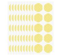 VOSSOT 100 Piezas Pegatinas Flor de la Vida 5x5 cm Redondas, Stickers Dorados Impermeables Autoadhesivos, Decoración para Cristal Móvil Cuaderno Regalo Scrapbooking