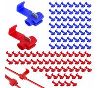 VOSSOT 100 unidades de ladrón de corriente para coche (rojo y azul), conector de derivación para cable de coche, conector rápido, conector rápido para conexiones de cables y cables