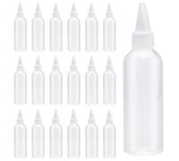 VOSSOT 12 botellas de plástico para apretar, 100 ml, botellas de plástico vacías con punta para salsa de ketchup, mostaza, aceite de oliva, jarabe, aderezos