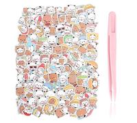VOSSOT 120 Pegatinas Bubu Dudu con 1 Pinza, Stickers Kawaii Cute Cartoon Set de Pegatinas para Journal, Scrapbooking, Decoración DIY, Portátil y Teléfono