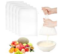 VOSSOT 15 paños reutilizables, 20 x 30 cm, bolsas de leche de nueces orgánicas, lavables, bolsas de filtro con cordón, adecuadas para leche de soja cruda, zumos de frutas, zumos de verduras, vino