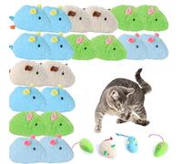 VOSSOT 18 Piezas Ratones de Juguete de Hierba Gatera, Ratones para Gatos, Catnip Juguetes Peluche Ratonee Paquetes de Juguetes para Gatos Interactivo Juguetes para Ratonee Catnip para Gatoo Peludo