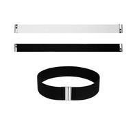 VOSSOT 2 Piezas Cinturón Mujer Negro Blanco Elástico Mujer Ancho, Cinturones de Mujers para Vestido, Cinturones Mujers Elásticos Ajustables, Cinturón Negro Moda