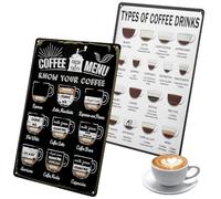 VOSSOT 20 x 30 cm accesorios de café, 2 accesorios baristas, guía de café de hierro con 25 especialidades, accesorios portafiltros, se pueden utilizar como accesorios de espresso, imagen de cocina de