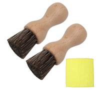 VOSSOT 2PCS Cepillo Champiñones, Cepillo Verduras y Patatas, Cepillos Cocina Madera Natural, con Paño Microfibra 30×30cm, Cepill Frutas Verduras Multiuso, Platos Madera Reutilizable Cepillos Zapatos