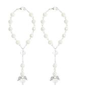 VOSSOT 2PCS Rosario de Coche para ángel de la Guarda, Colgante ángel de La Guarda, Espejo Retrovisor Colgant, Rosarios Coche, Colgantes para Espejo, Colgante Clásico de Coche con Amuleto de la Suerte