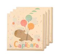 VOSSOT 40 servilletas decorativas para cumpleaños de Capybara, 33 x 33 cm, Kapibara, servilletas de papel para cumpleaños infantiles, Capybara, cosas Kapibara, Happy Birthday Servilletas para niños y