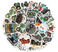 VOSSOT 60 pcs pegatinas infantiles de tractor,divertidas stickers de tractores y tractores para niños, pegatinas niños de PVC para libros, cuadernos, portátiles y maletas. Regalo DIY para decorar