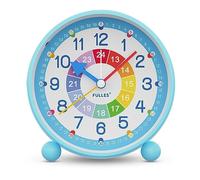 VOSSOT Despertador, despertador digital para niños, sin tictac, silencioso, reloj de aprendizaje para niños, reloj analógico compacto, despertador de viaje para niños y niñas, con luz nocturna,