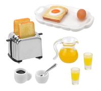 VOSSOT Juego de Escena de Desayuno en Miniatura de casa de muñecas, 14 Piezas 1:12, Accesorios de Cocina, Mini Modelo de Comida, decoración de Pastel para casa de muñecas, Juego de simulación