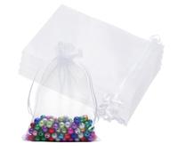 VOSSOT Lot de 20 bolsas de organza para joyas - 10 x 15 cm - Con cordón de cierre - Ideal para joyas, dulces, flores secas, horquillas, chocolate