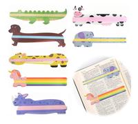 VOSSOT Marcadores de 7 colores para leer reglas de rastreo tiras de marcado tiras de lectura guiadas capas coloridas