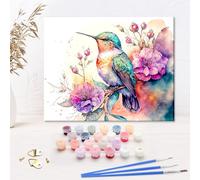 VOSSOT Pintura por números para adultos, colibrí, animales principiantes pintados a mano, juegos de pintura para adultos, pintura por números, animales y pájaros, juego de manualidades de 40 x 50 cm
