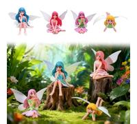 VOSSOT Set 4PCS Figuras Elfo y Hada, Figura Hada Miniatura para Decoración, Casa y Tarta, Figuras de Jardín Exterior, Pequeñas Figura Decorativas y Accesorios Jardín de Hadas Exterior