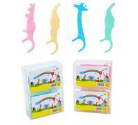 VOSSOT Sticks Floss Sticks Flossers Flossers Zahnseide, Dental Floss Kids Zahnfaden Flossers Zahnseisticks Tiere Design Kindergerechter Griff 4 Tierformen Bunte Farben