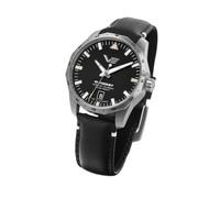 Vostok Europe 125A747 Rocket N1 - Reloj automático para hombre (acero inoxidable, correa de piel y base de visión)
