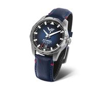 Vostok Europe 125A748 Rocket N1 Reloj automático para hombre de acero inoxidable con correa de cuero azul