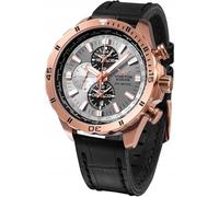 Vostok Europe Almaz Space Station - Reloj multifunción para Hombre con Correa de Piel, Rosa/Gris, Correa