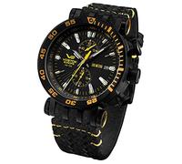 VOSTOK Europe Energia Rocket - Reloj de Pulsera para Hombre con Dos Pulseras (49 mm de diámetro, cronógrafo, 30 ATM, Fecha), Negro, Correa