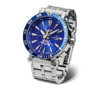 Vostok Europe GMT Energia Rocket NH34-575A716-B - Reloj automático para hombre (acero), color azul, Azul Azul, Pulsera