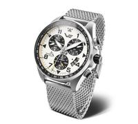 Vostok Europe Space Race - Reloj cronógrafo para hombre, 46 mm de diámetro, 20 ATM, fecha, en diferentes variantes, Silver White Metal Band, Pulsera