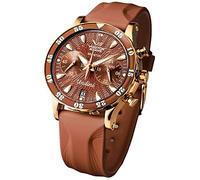 Vostok Europe Undine Reloj de Mujer con 2 Bandas de Repuesto para Mujer, cronógrafo, Fecha 20 ATM, Dorado Marrón Marrón, Correa