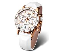 Vostok Europe Undine - Reloj de Pulsera para Mujer con 2 Bandas de Repuesto, cronógrafo, Fecha, 20 ATM, Blanco, Correa