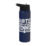 Vota por el tenis - Divertido jugador de tenis electoral de EE. UU Stainless Steel Insulated Water Bottle