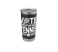 Vota por el tenis - Divertido jugador de tenis electoral de EE. UU Vaso térmico de acero inoxidable de doble pared
