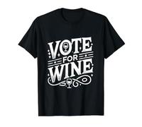 Vota por el Vino Funny US Election Political Wine Camiseta gráfica económica, Hombre, Negro, L