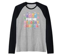 Vota por mí Consejo Estudiantil Vibes Día de Las Elecciones Camiseta Manga Raglan
