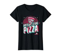 Vota por Pizza Funny US Election Political Camiseta gráfica económica, Mujer, Negro, L