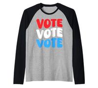 Votar Votar Votar Conciencia del Voto Derechos del votante Retro Groovy Camiseta Manga Raglan