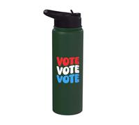 Votar Votar Votar Conciencia del voto Derechos del votante Retro Groovy Stainless Steel Insulated Water Bottle
