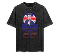 Vote For Rick An Astley Based Political 80's Pop Old Skool Men's T-Shirt Unisex Black Cotton Print tee Shirts M