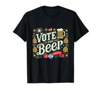 Vote por la Cerveza - Funny US Election Political Camiseta gráfica económica, Hombre, Negro, L