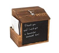 Voting Box, Raffle Boxes, Vintage Wooden Locked Secure Wall Vault, 8,27 x 7,87 x 6,69 pulgadas Retro Mailbox with Blackboard Message Display, Secure Suggestion Box for Outdoor