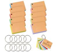 Votoko 1000 PCS Flashcards A7, 10 Colores Tarjetas Estudio Tarjetas De íNdice Fichas Con Anillo De Carpeta, Flashcards Estudio 7,4 x 10,5 cm, Tarjetas Para Estudiar Oficina Escolar, Hogar