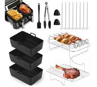 Votoko 17 piezas freidora de aire caliente Accesorios para Ninja Foodi AF400EU, AF451EU, AF300EU, accesorio para airfryer molde de silicona para 7,6 L 9,5 L y otros accesorios de airfryer ninja,