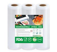 Votoko 3 Rollos Bolsas Vacio Alimentos, 28x600cm Gofradas Rollo Bolsas Envasar al Vacio Alimentos, BPA Free, Rollos Envasadora al Vacio para Envasadora al Vacío e Sous Vide