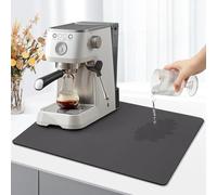 Votoko Alfombrilla Escurreplatos, 60 × 40 cm Alfombrilla Cafetera Antideslizante, Súper Absorbente Alfombrilla Secado de Platos, Self Drying Mat Protector para Encimera de Cocina, Gris Oscuro