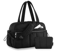 Votoko Bolsa Deporte Mujer, 24L Bolsa de Viaje Mujer, Bolso de Gym Abullonada Con Bolsillo Mojado, Bolso Deporte Mujeres, Bolsa Deporte Niña Yoga Impermeable Para Boxeo Fitness Natación Bailar (Negro)