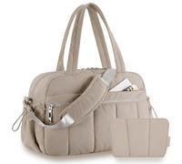 Votoko Bolsa Deporte Mujer, 24L Bolsa de Viaje Mujer, Bolso de Gym Abullonada Con Bolsillo Mojado, Bolso Deporte Mujeres, Bolsa Deporte Niña Yoga Impermeable Para Boxeo Fitness Natación Bailar (Camel)